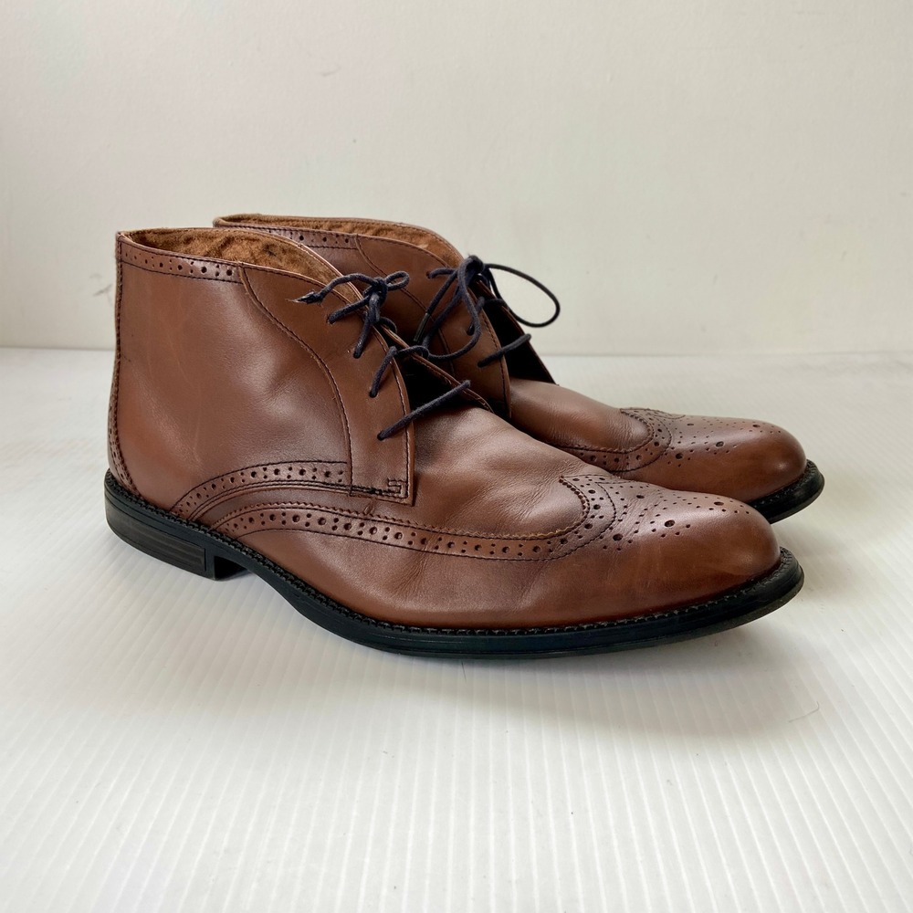 Nunn Bush Brown Leather Wingtip Brogue‎ Chukka Ankle Boots Mens 12